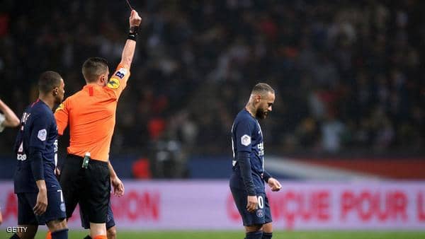 Neymar is sent off in the St Germain quartet victory over Bordeaux