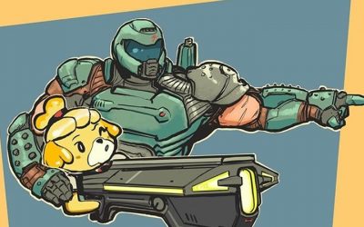 Animal Crossing characters play DOOM music in a fan show